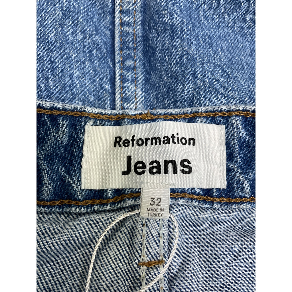 Reformation 'Hazel' Blue Cotton Denim Mini Skirt Size 32