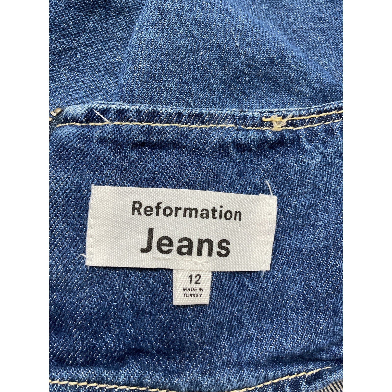Reformation 'Stella' Blue Denim Mini Dress Size 12