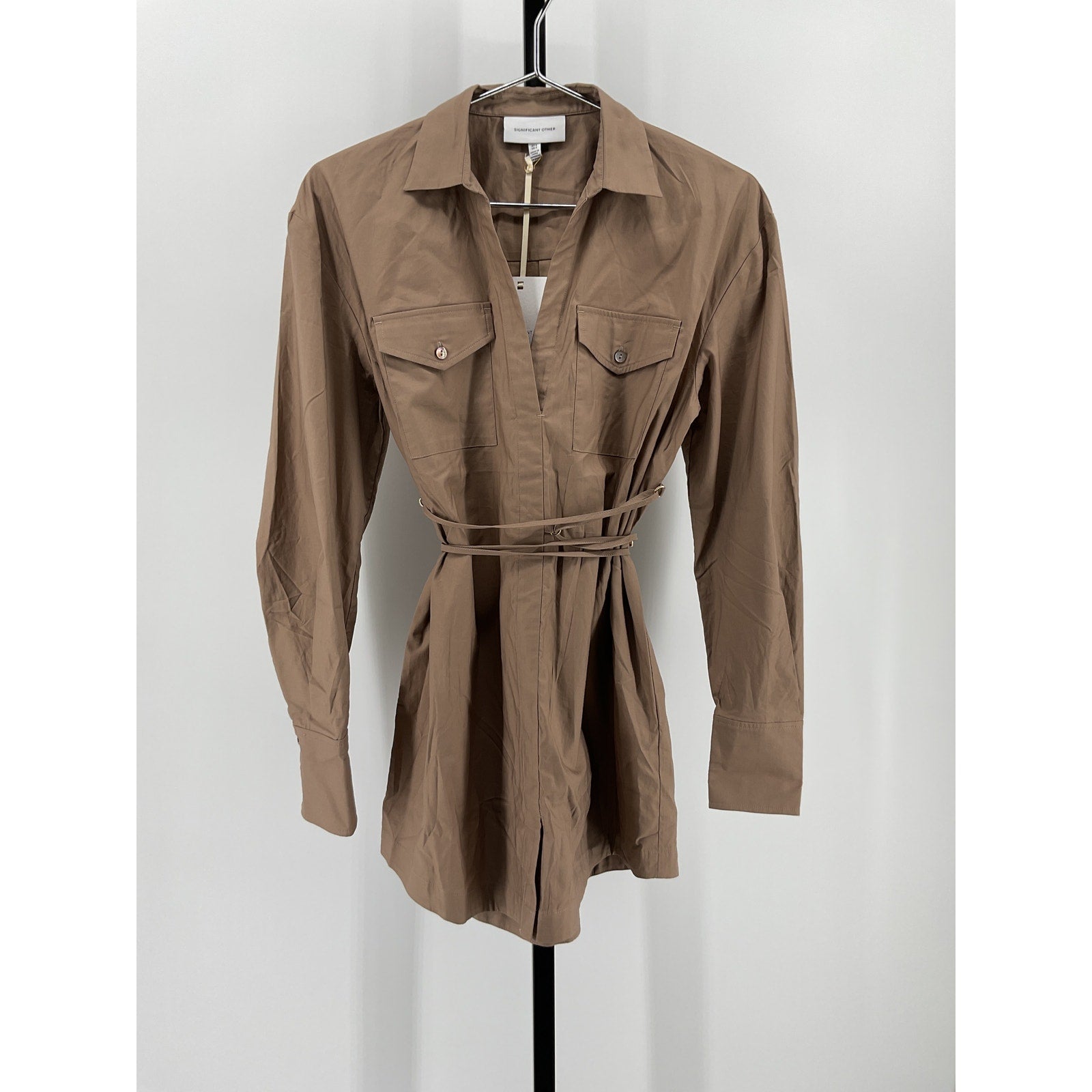 Significant Other Maja Brown Cotton Shirt Dress Size 2 - NWT