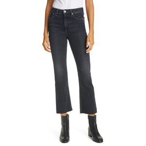 Rag & Bone 'Nina' Black High Waist Ankle Flare Jeans Size 24