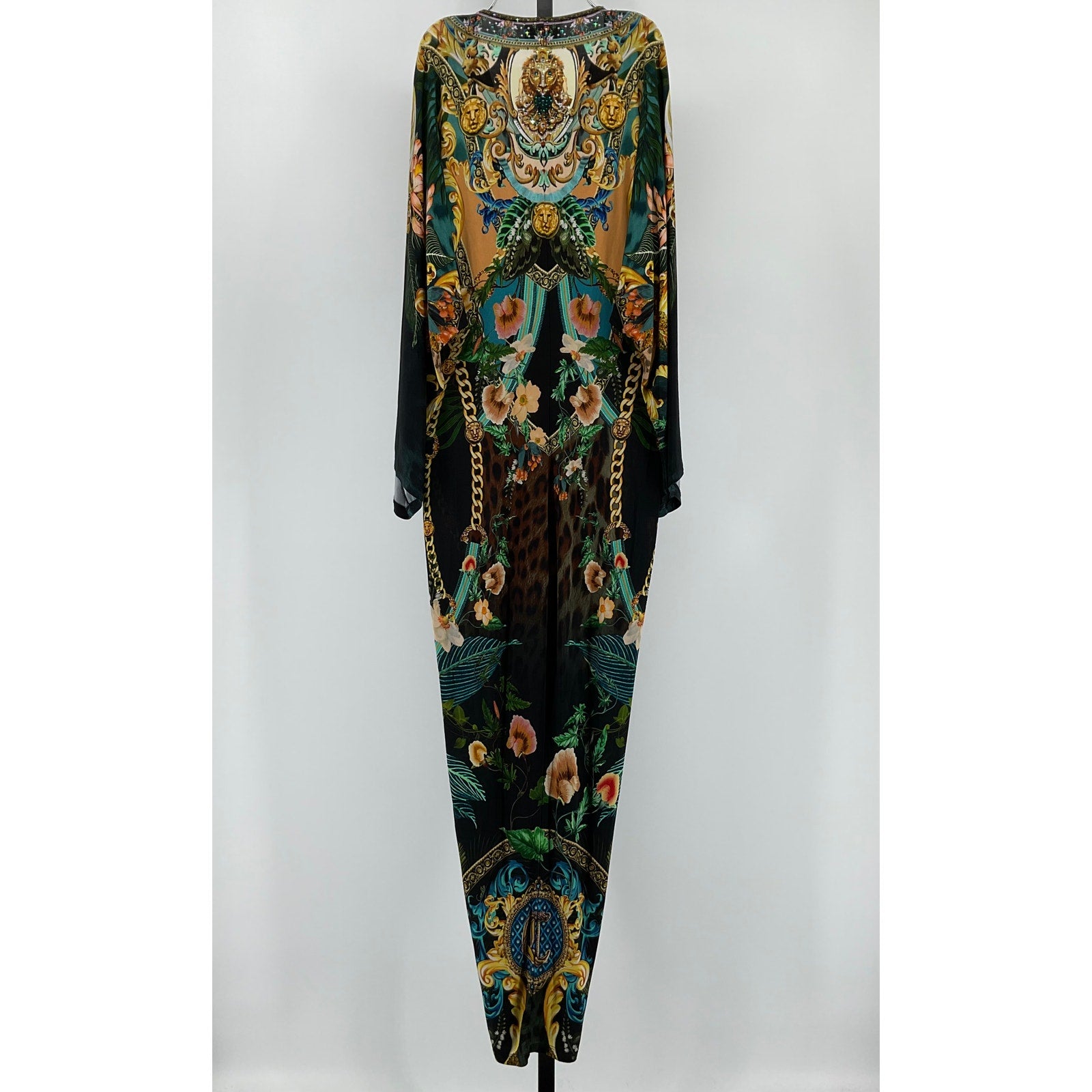 Camilla 'Split' Black Viscose Front Twist Maxi Dress Size S