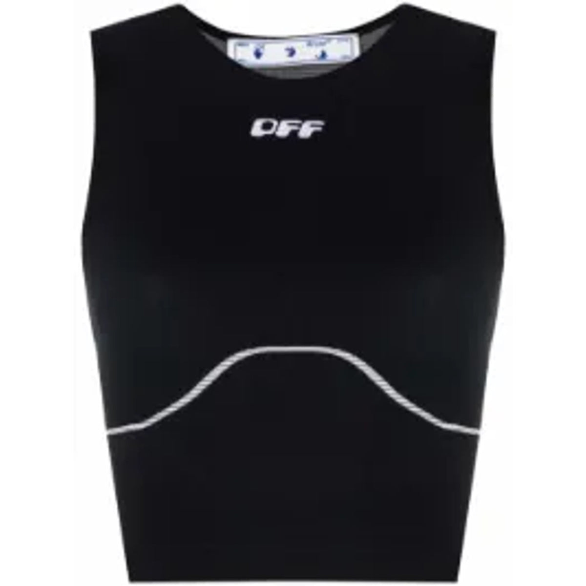 Off-White Sleek Black Logo-Print Crop Top Size S / M NWT