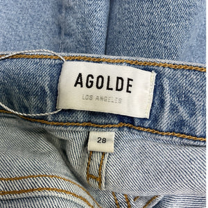 Agolde Vintage Blue Riley High Rise Straight Crop Denim Jeans Size 28