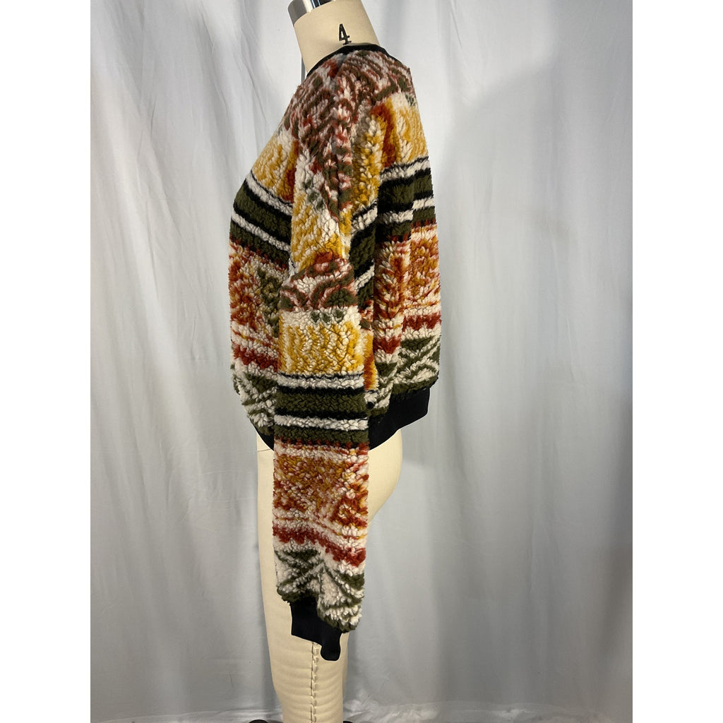 Etro Jacquard-Knit Red Pullover Sweater Size M
