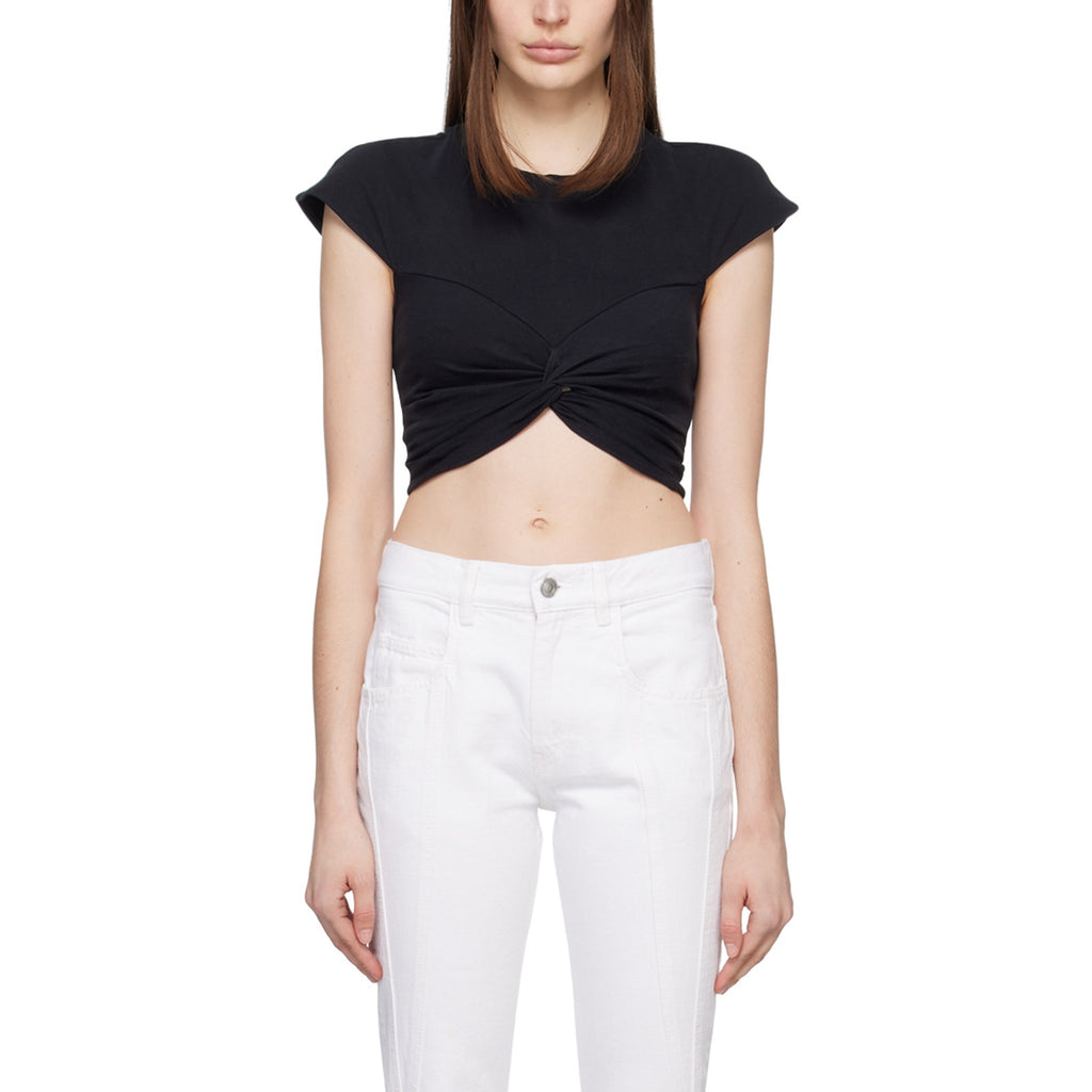 Isabel Marant 'Zineae' Black Cap Sleeve T-Shirt Size S