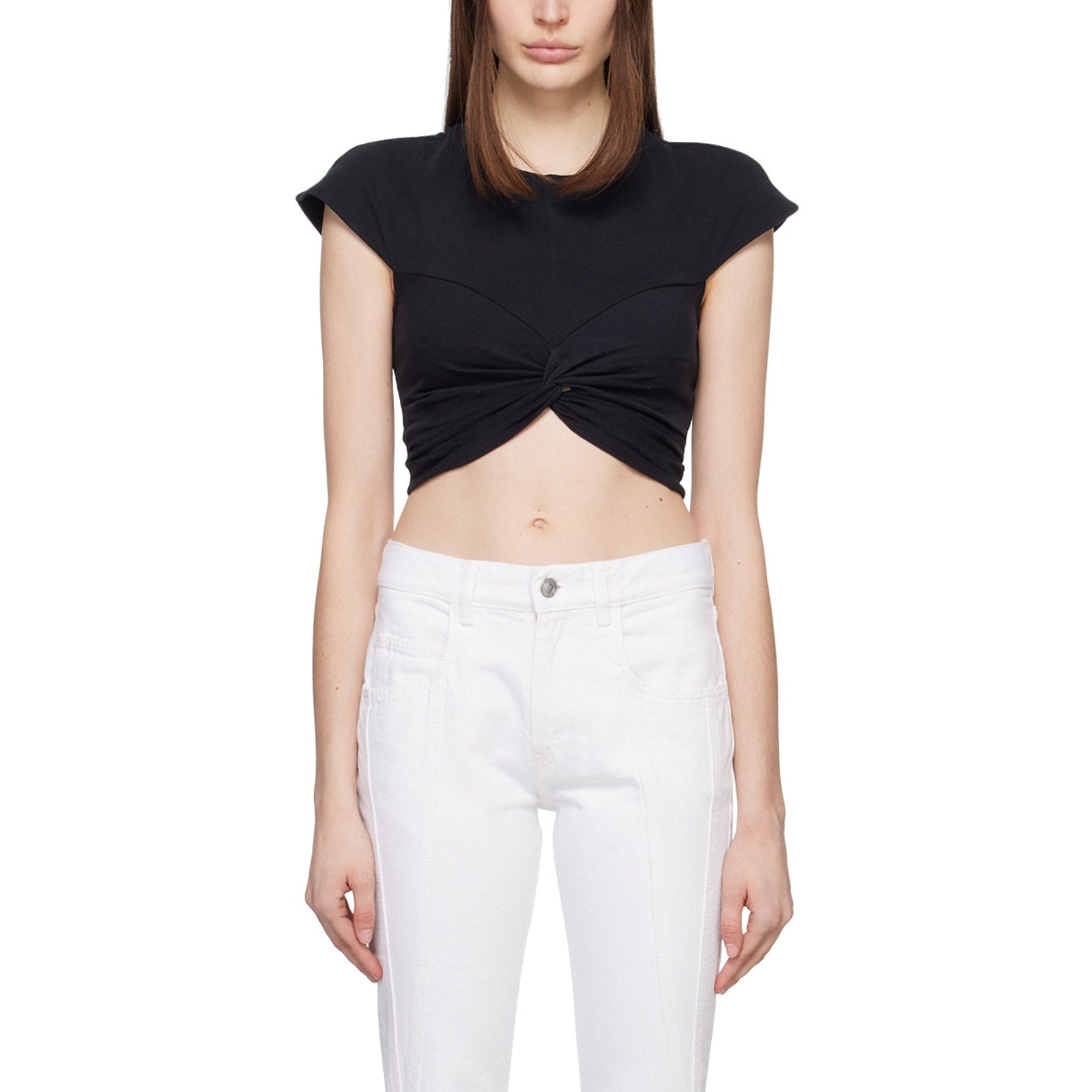 Isabel Marant 'Zineae' Black Cap Sleeve T-Shirt Size S