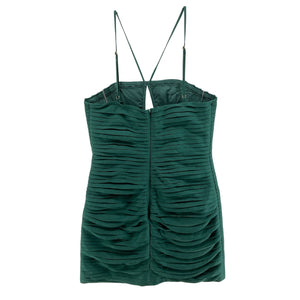 Shona Joy Ruched Green Thea Keyhole Mini Dress Size Aus 10 / US 6