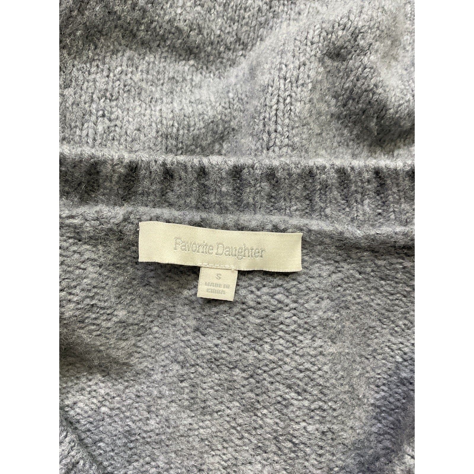 Favorite Daughter 'The William' Grey Wool Cashmere V Neck Sweater Size S