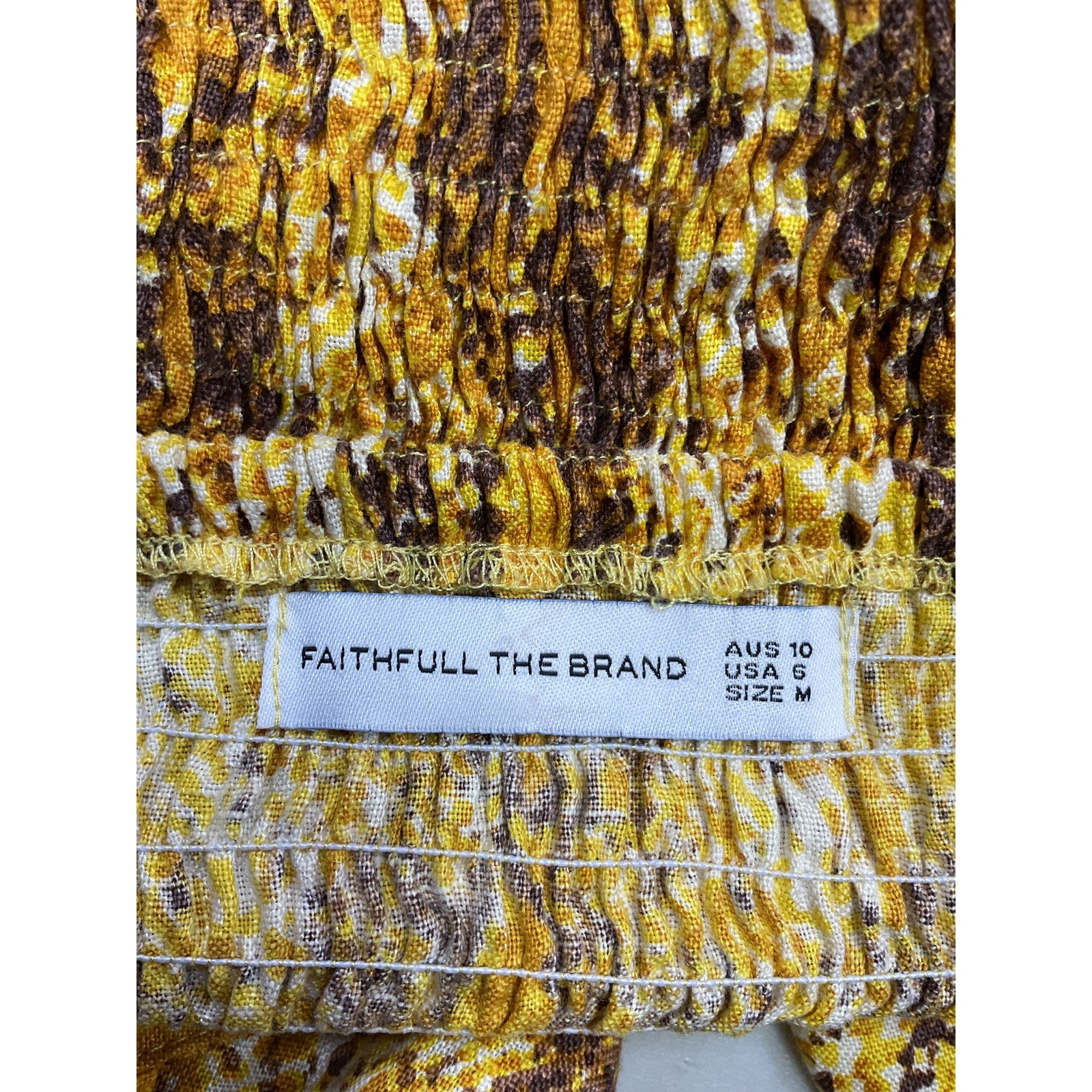 Faithfull 'The Brand' Yellow Rumi Midi Dress Size M
