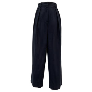 The Frankie Shop 'Tansy' Blue Polyester Pleated Trousers Size L