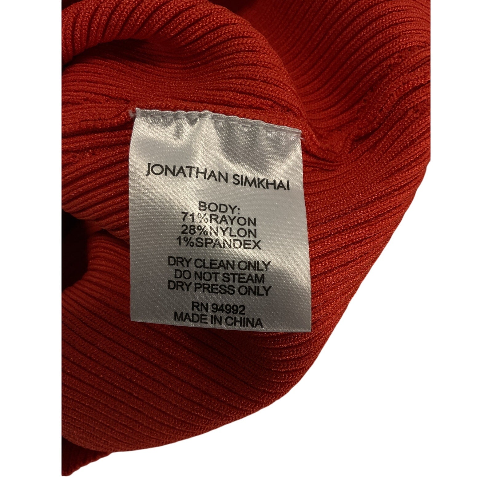 Simkhai 'Abia' Red Rayon Compact Cropped Tee Size S