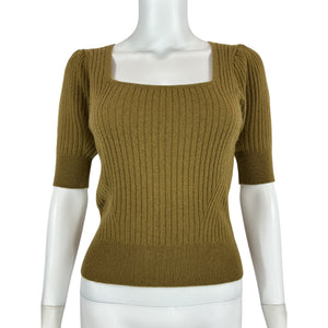 Ulla Johnson Ribbed Green Hadley Sweater Size S
