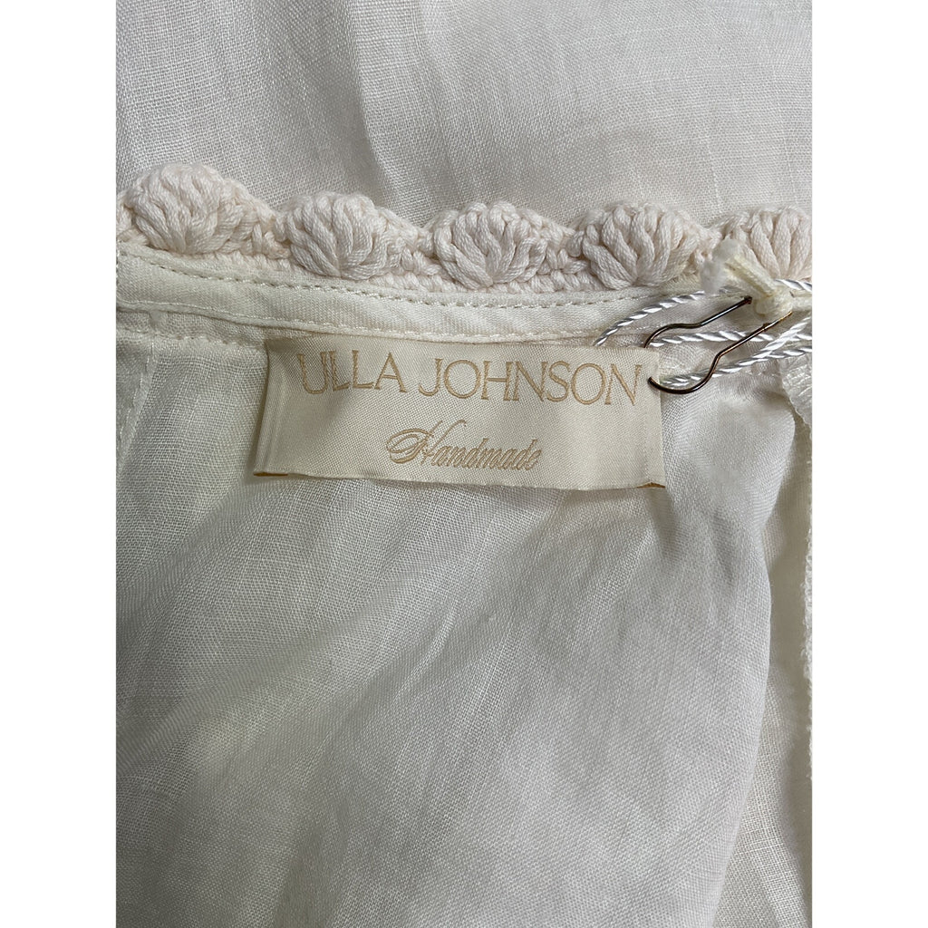 Ulla Johnson 'Cari' Cream Ramie Crochet Applique Top Size 8 - NWT