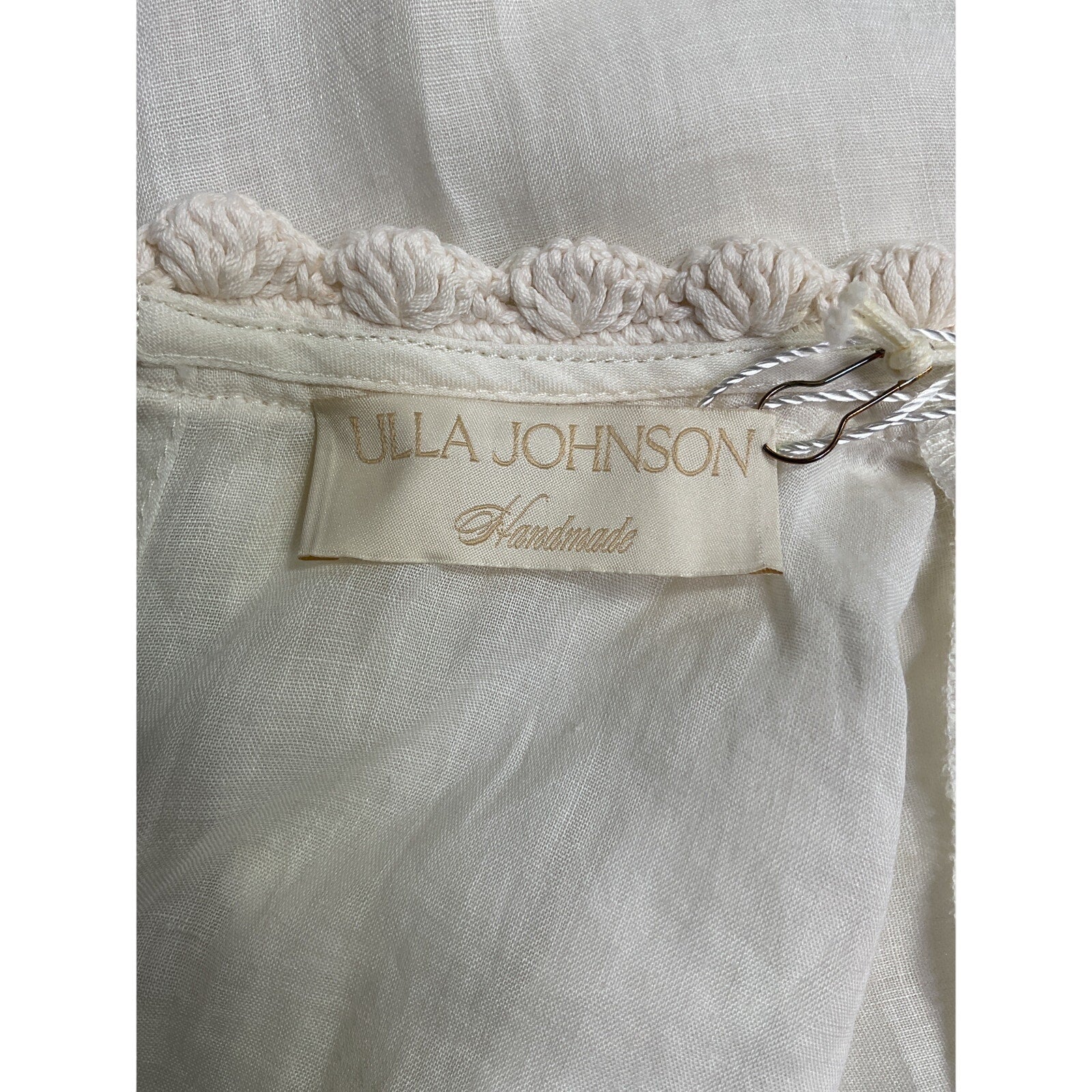 Ulla Johnson 'Cari' Cream Ramie Crochet Applique Top Size 8 - NWT