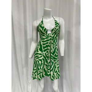 Faithfull The Brand 'Surrau' Green Halterneck Crepe Mini Dress Size S