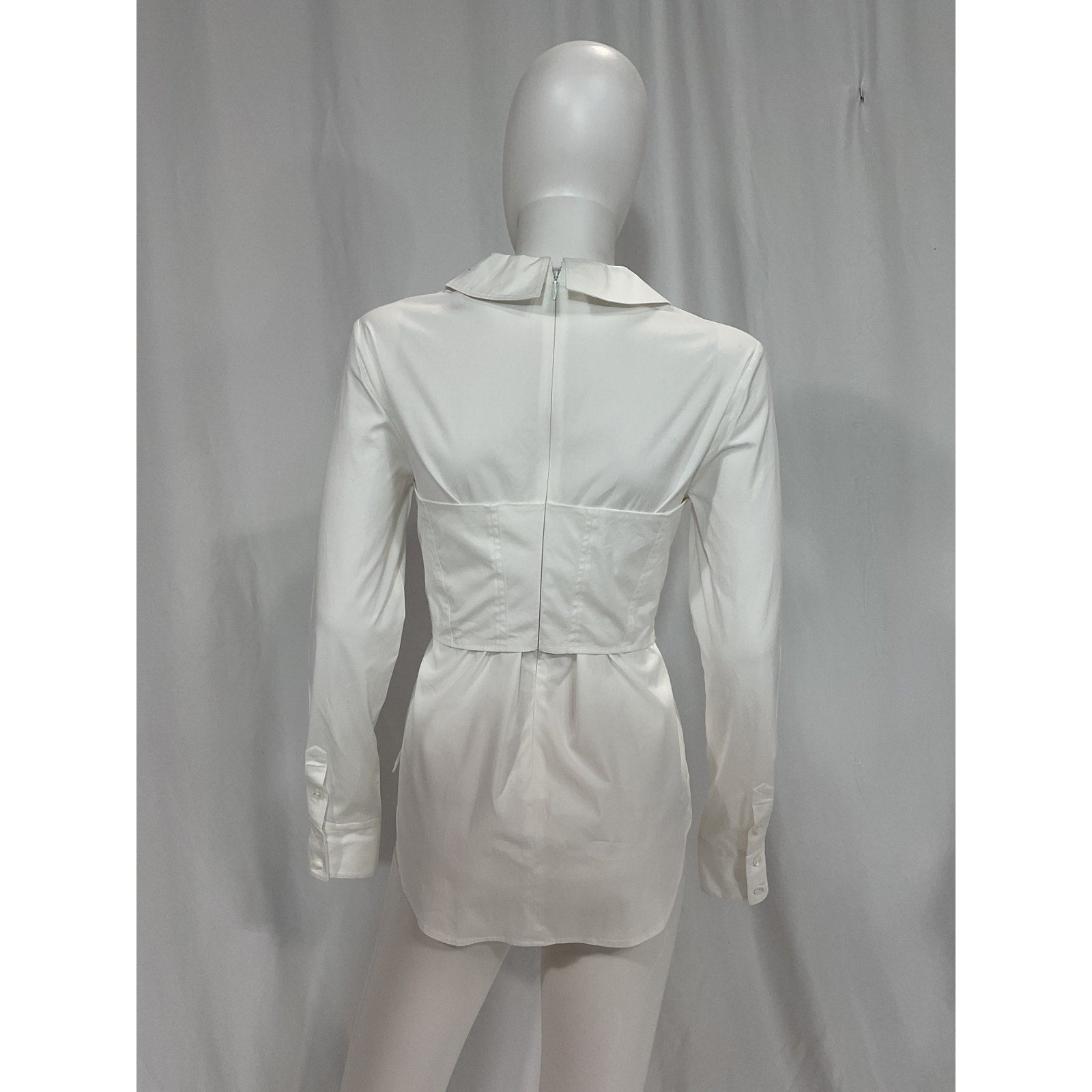 Veronica Beard 'Keora' White Cotton Poplin Top Size 2