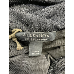 Allsaints Shimmering Black Delta Dress Size 8 NWT