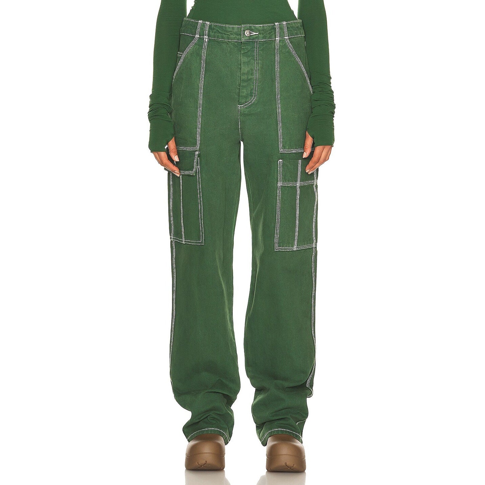 Helsa 'Wide' Green Cargo Workwear Pants Size S