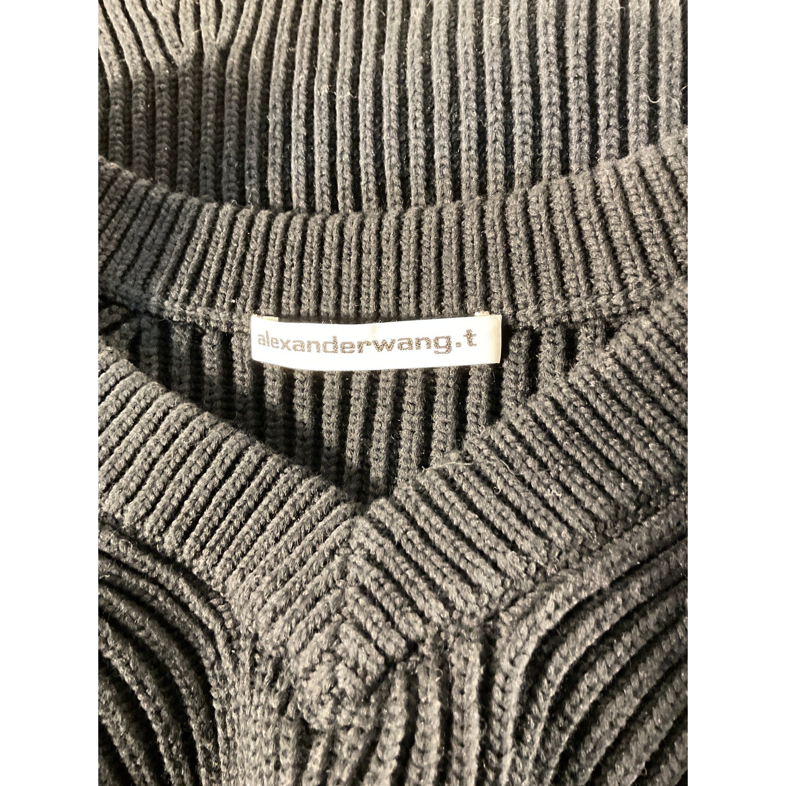 Alexander Wang 'Cropped' Black V Neck Sweater Size XS