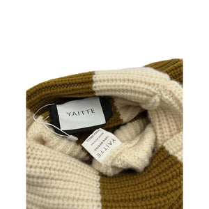 Yaitte Mast Striped Brown Wool Turtleneck Sweater Size XS