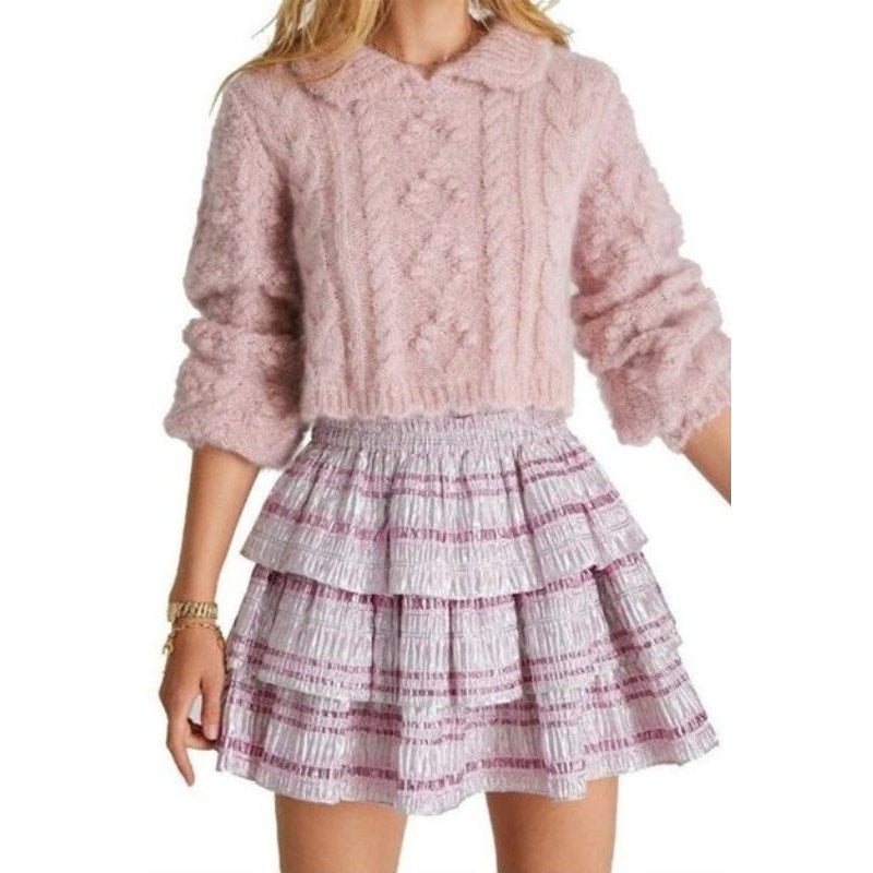 Loveshackfancy Metallic Caribbean Pink Brynlee Skirt Size XS