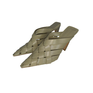 Bottega Veneta Woven Travertine Alfie Mule Pump Size 39 / US 9