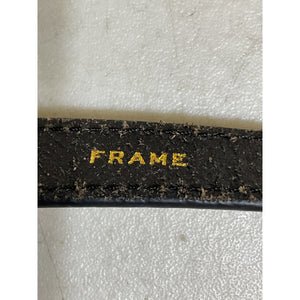 Frame 'Petit' Black Leather Twist Buckle Belt Size S