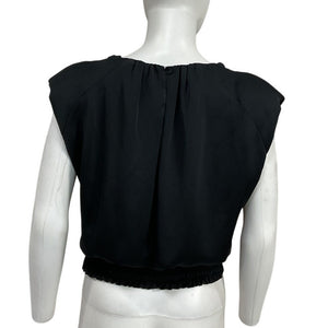 Ramy Brook Sleek Black Peyton V-Neck Tank Top Size M