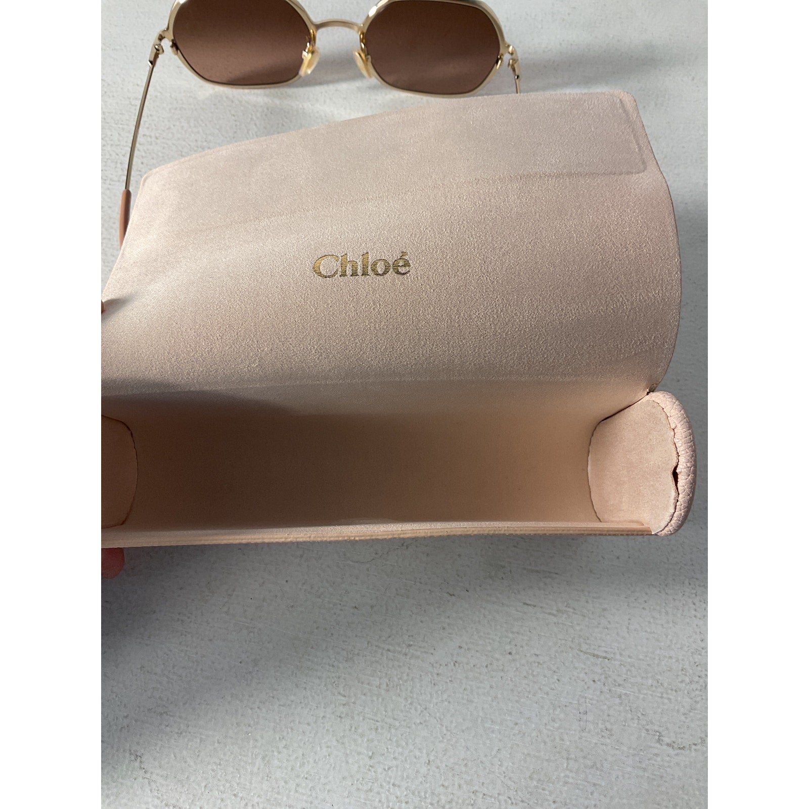 Chlo� 'Scalloped' Gold Oval Sunglasses Size OS
