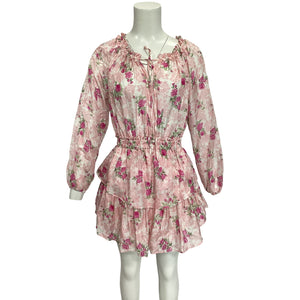 Loveshackfancy Floral Pink Ivy Popover Dress Size M