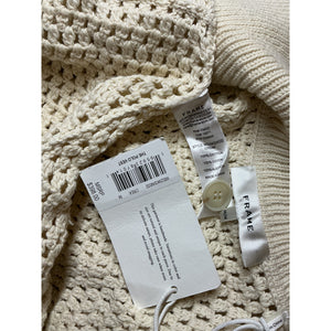 Frame Crochet Cream Polo Sweater Vest Size M NWT