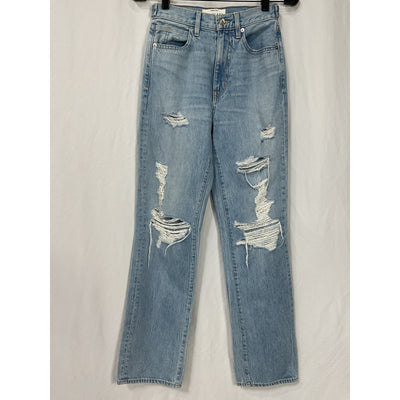 Slvrlake London High Rise Blue Cotton Straight Denim Jean Size 24
