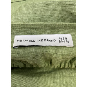 Faithfull The Brand 'Chianti' Green Rayon Top Size XS