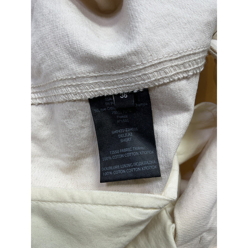 Isabel Marant 'Delilaz' White Cotton Belted Twill Shorts Size 36