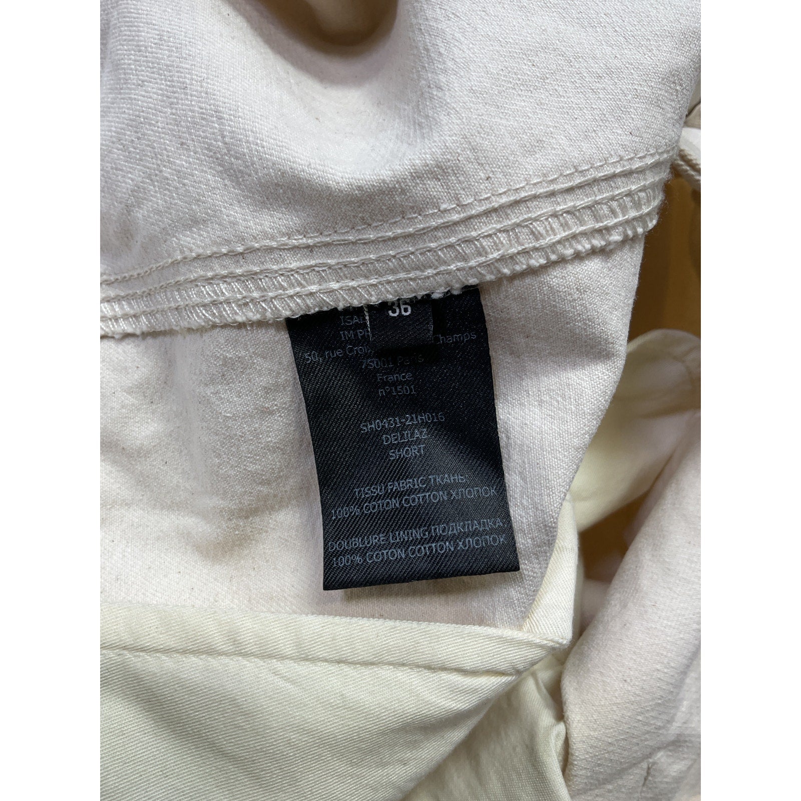 Isabel Marant 'Delilaz' White Cotton Belted Twill Shorts Size 36