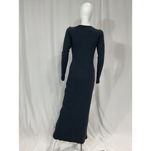 James Perse Black V Neck Rib Dress Size S