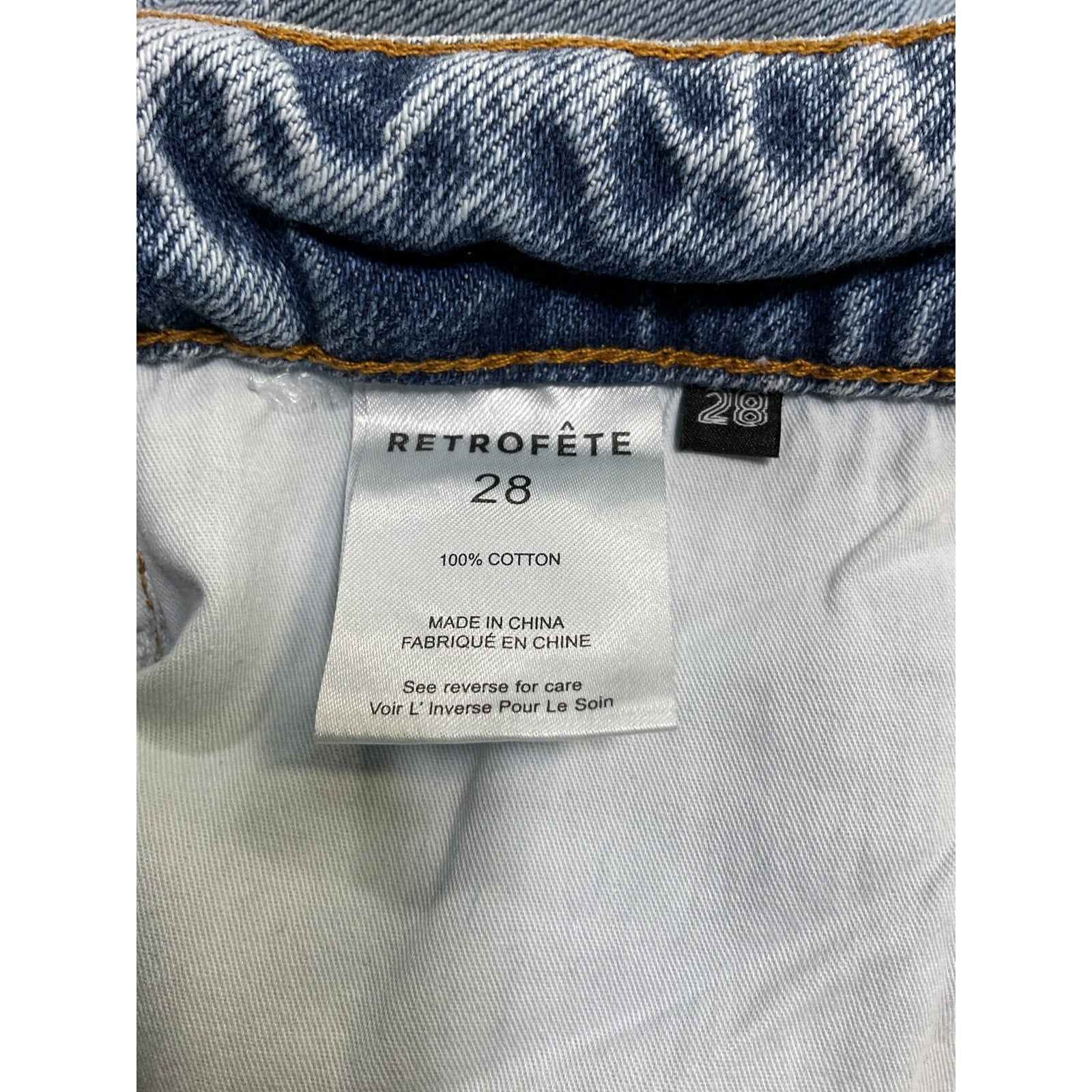 Retrofete 'Luca' Blue Cotton Jean Size 28