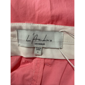 L'Academie Pleated Pink Dallion Poplin Pants Size S