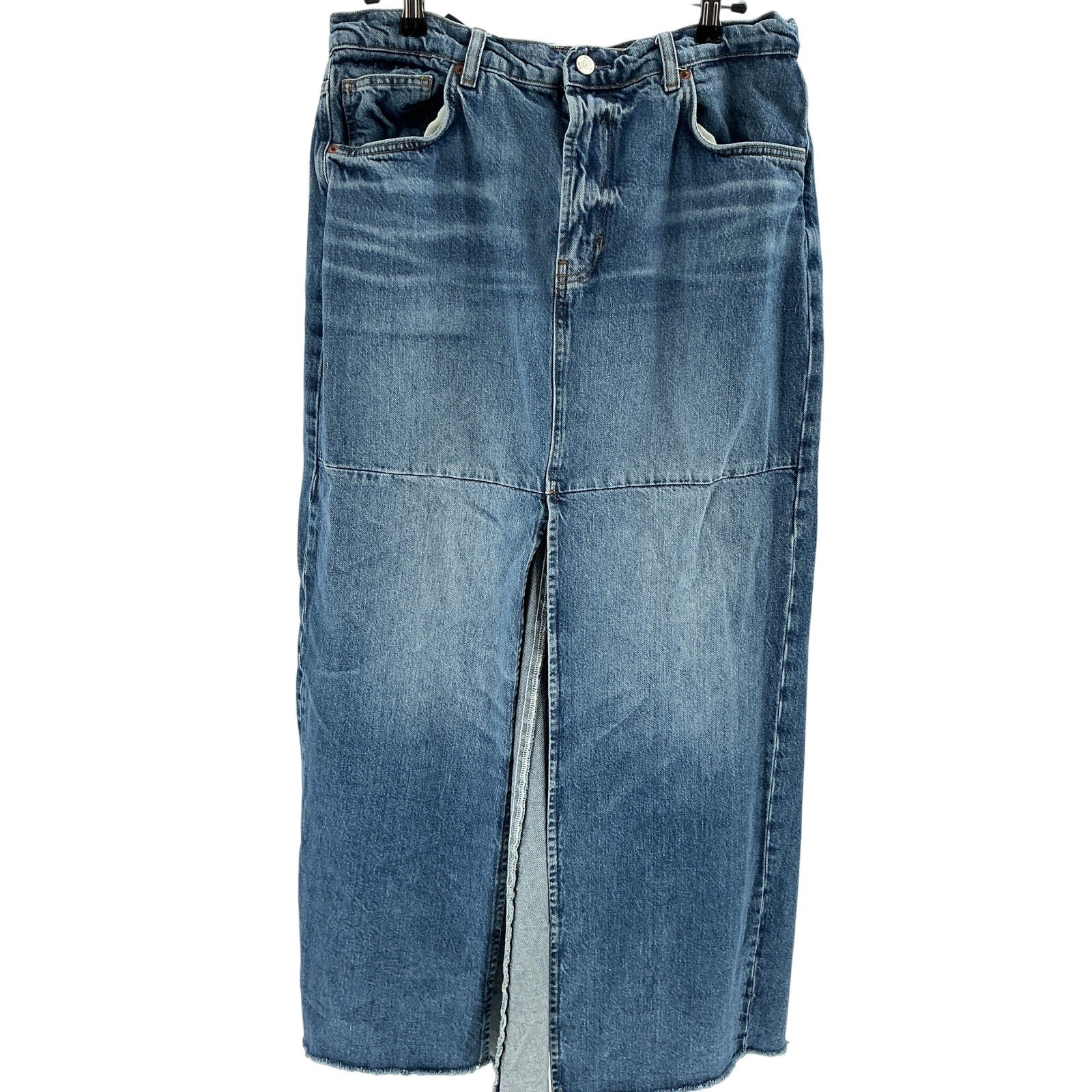 Reformation 'Tazz' Blue Cotton Maxi Denim Skirt Size 30