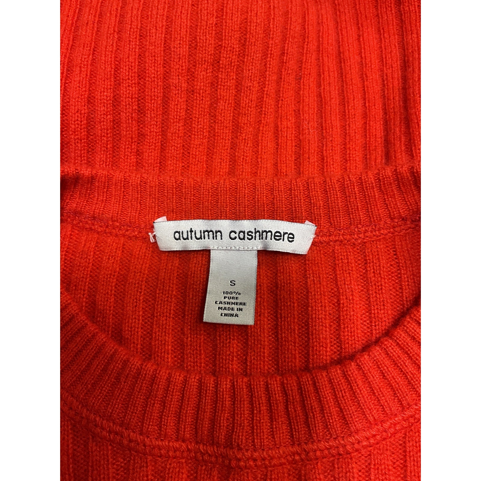 Autumn Cashmere Red Rib Crew Neck Top Size S