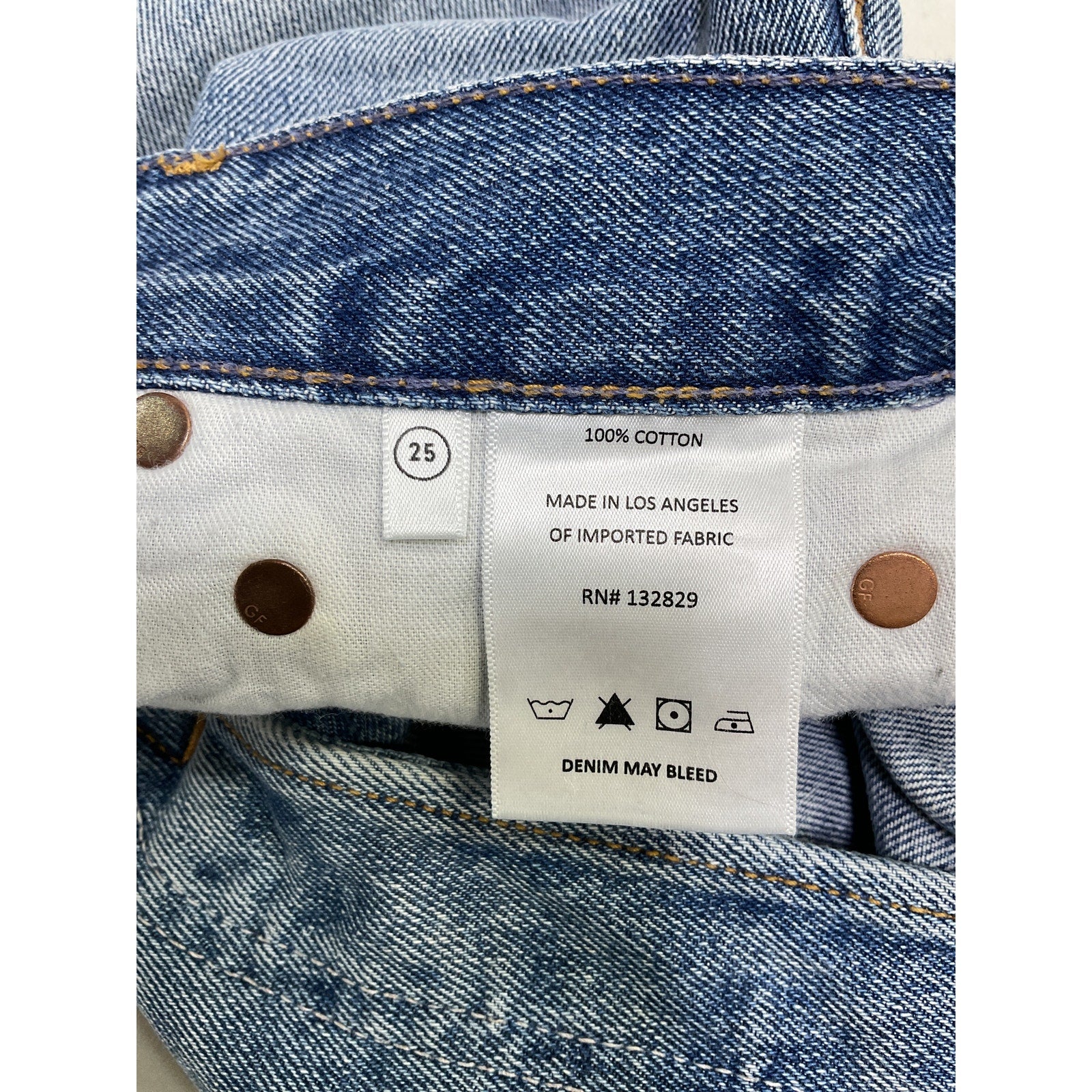 Grlfrnd 'Jules' Blue Denim Super High Rise  Vintage Short Size 25