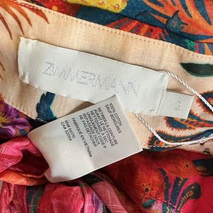 Zimmermann Vibrant Red Ginger Mini Dress Size 2