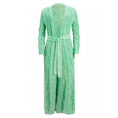 Ser.o.ya Cable Knit Green Josefina Size M / L Cotton Cardigan