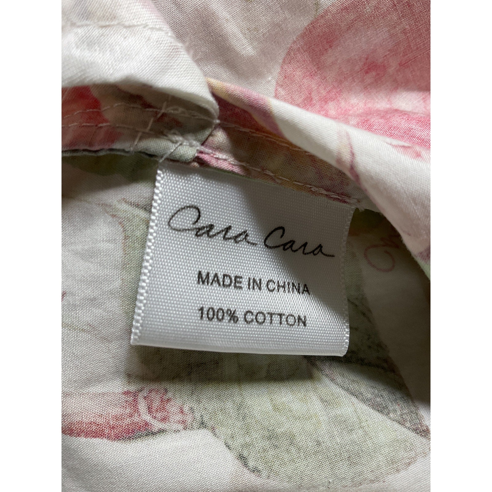 Cara Cara 'Lexa' Green Floral Cotton Poplin Puff Sleeve Mini Dress Size M
