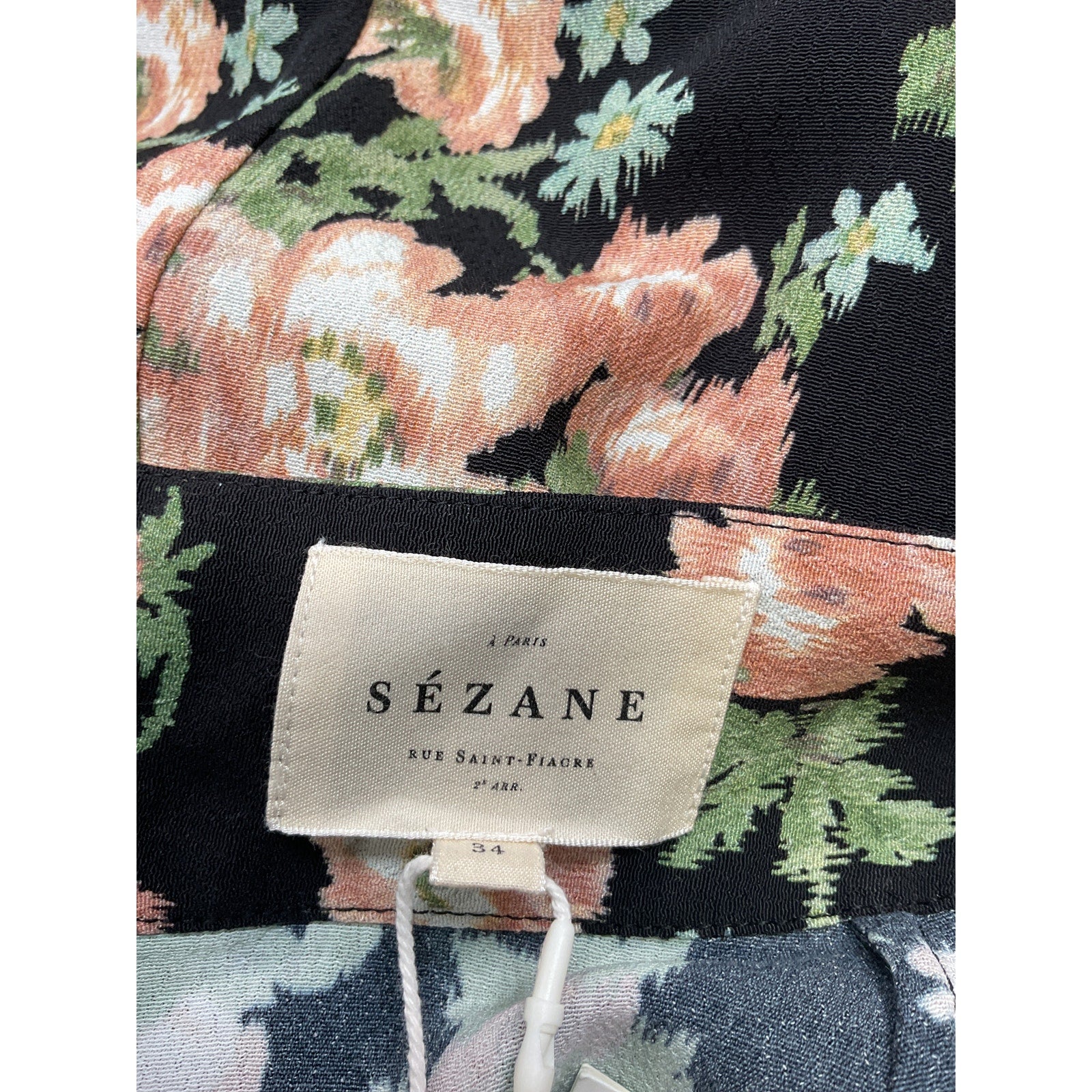Sézane 'Tabata' Black Viscose Skirt Size 34