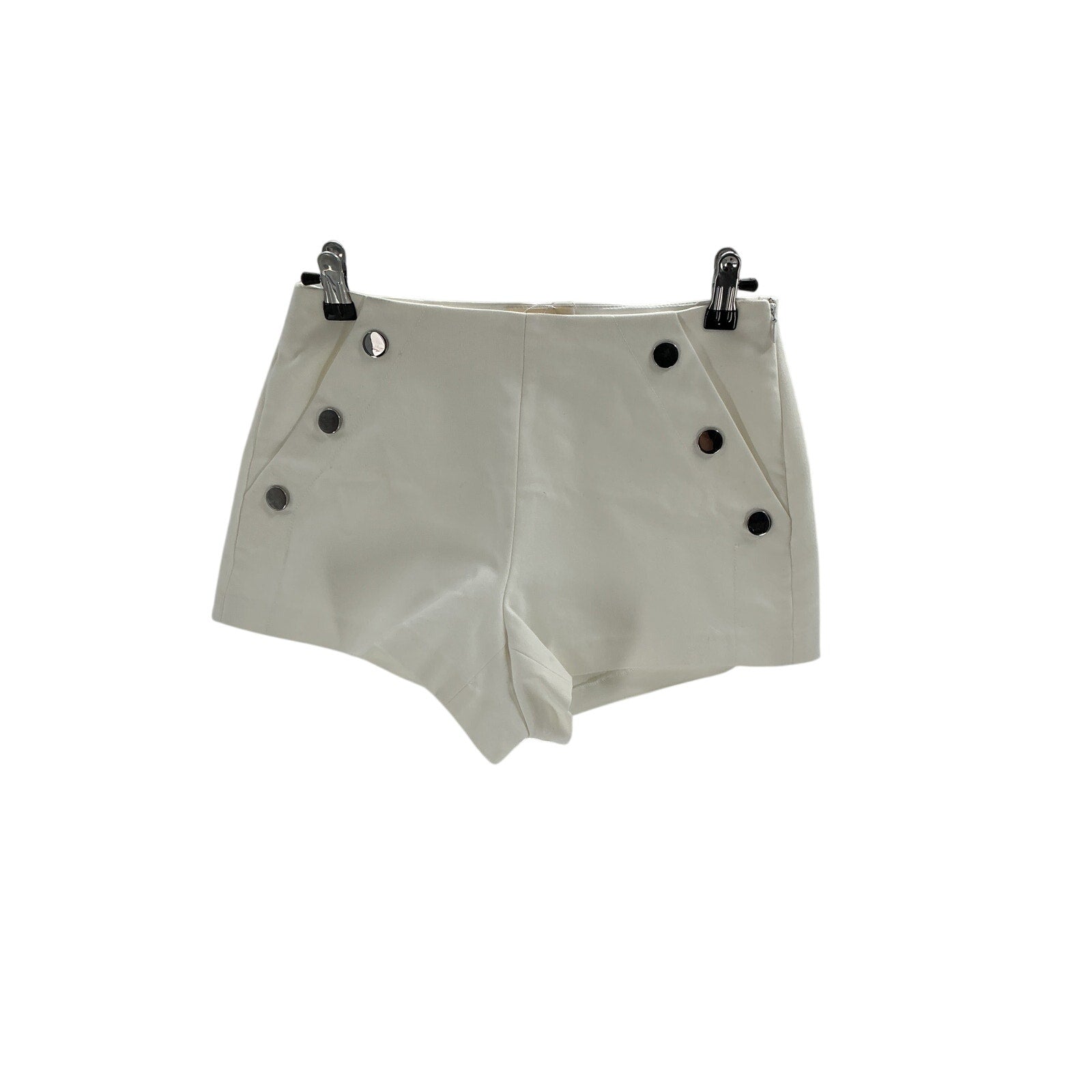 Ramy Brook 'Drew' White Cotton Button Detail Shorts Size OS