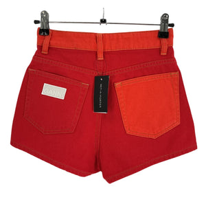 Ganni Organic Red Denim Shorts Size 24