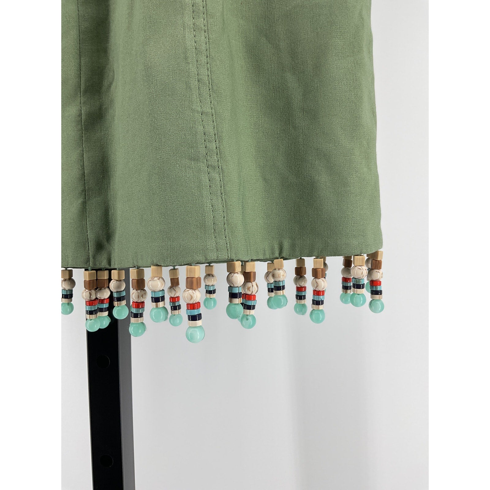 Jonathan Simkhai 'Lora' Green Linen Mini Dress Size 0