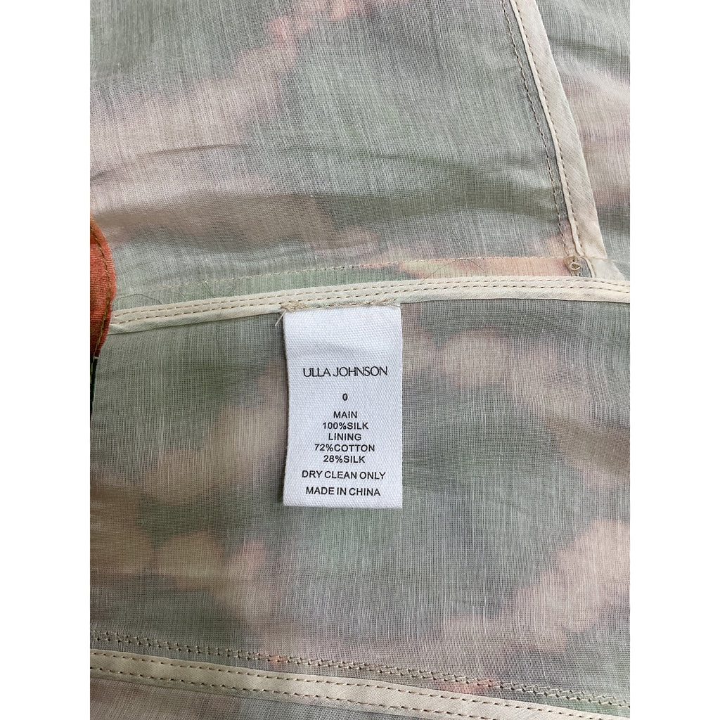 Ulla Johnson 'Iris' Green Silk Top Size 0