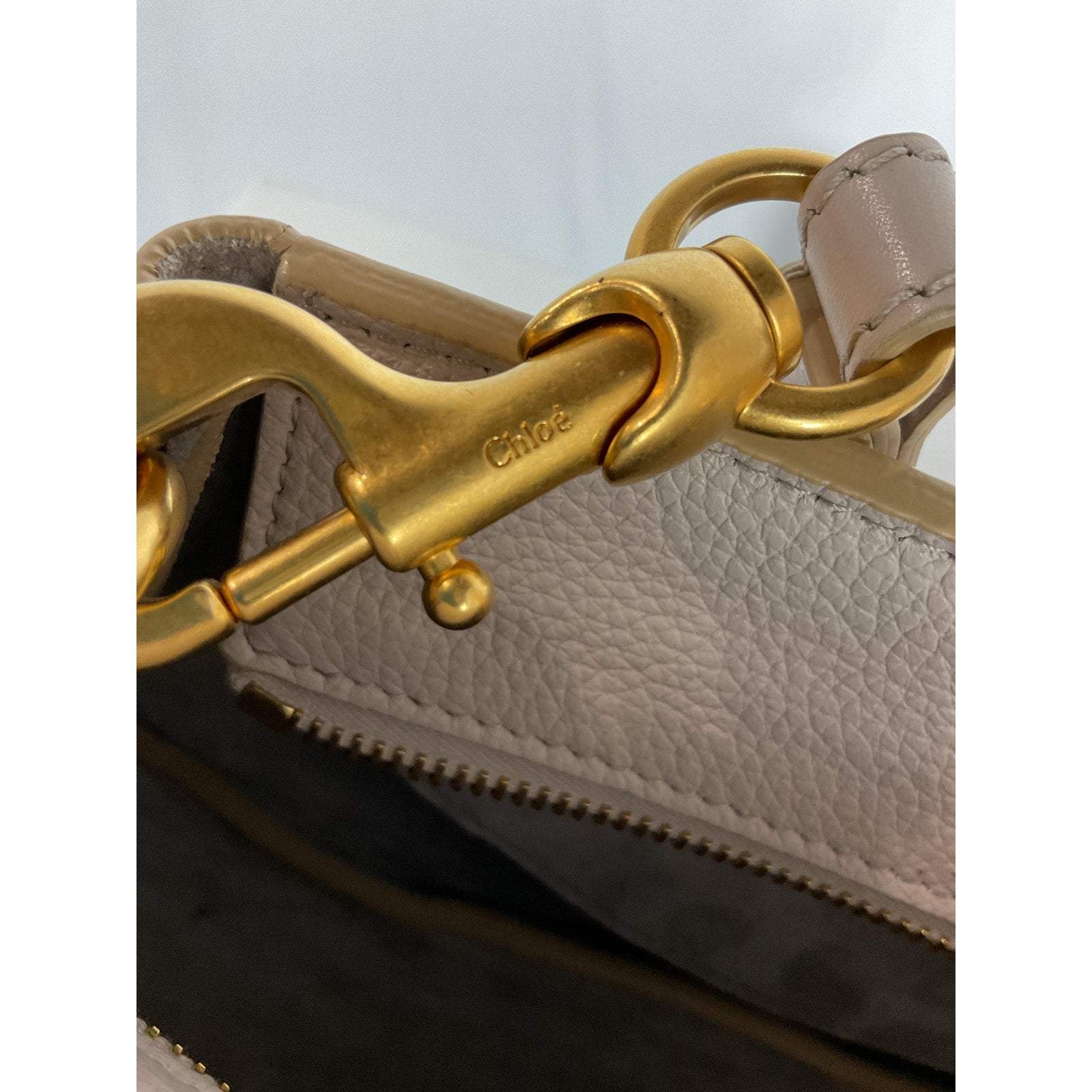Chlo� 'Marcie' Grey Leather Small Clutch Shoulder Bag